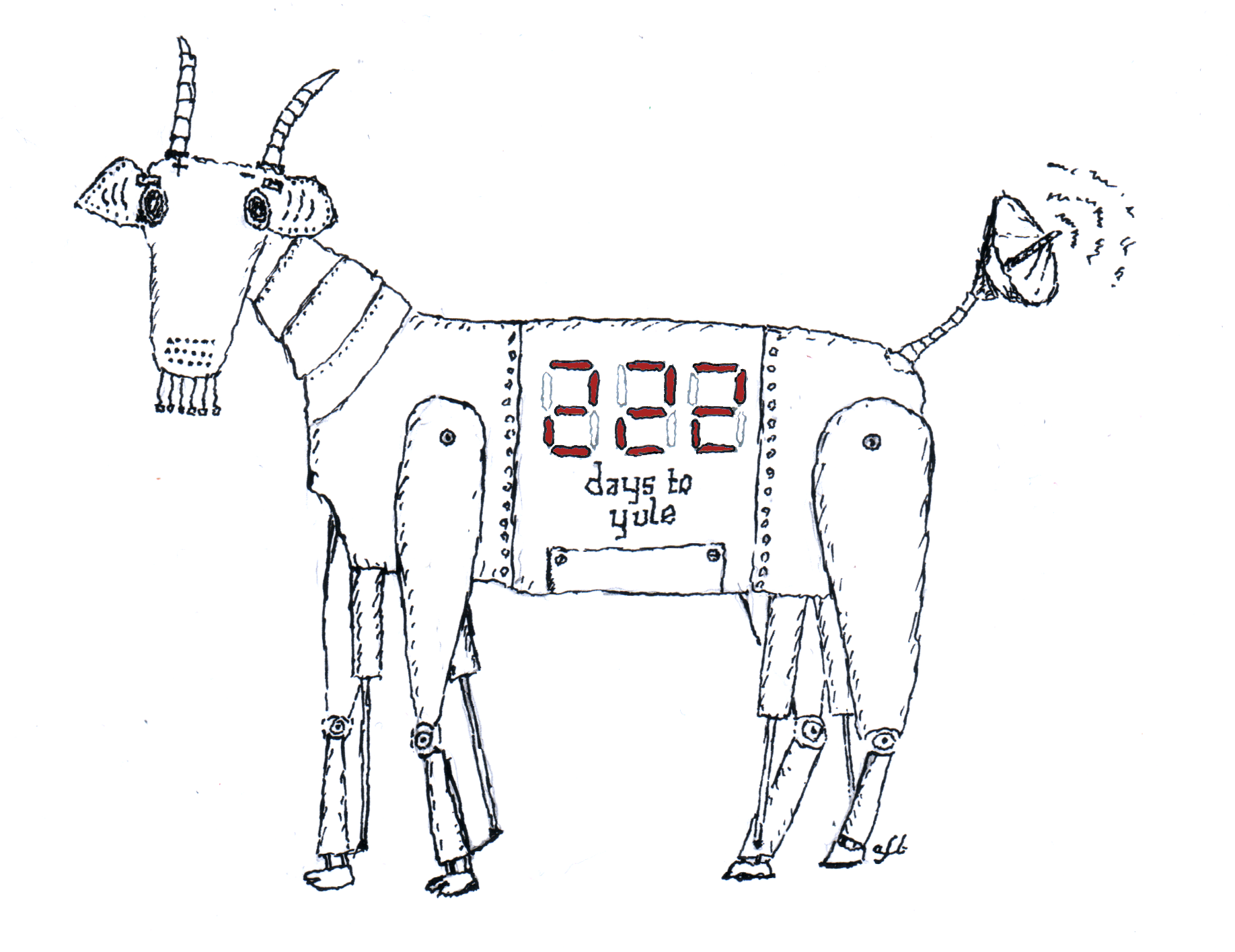 An electromechanical yule goat